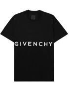 GIVENCHY - Oversized Logo-Embroidered Cotton-Jersey T-Shirt - Black