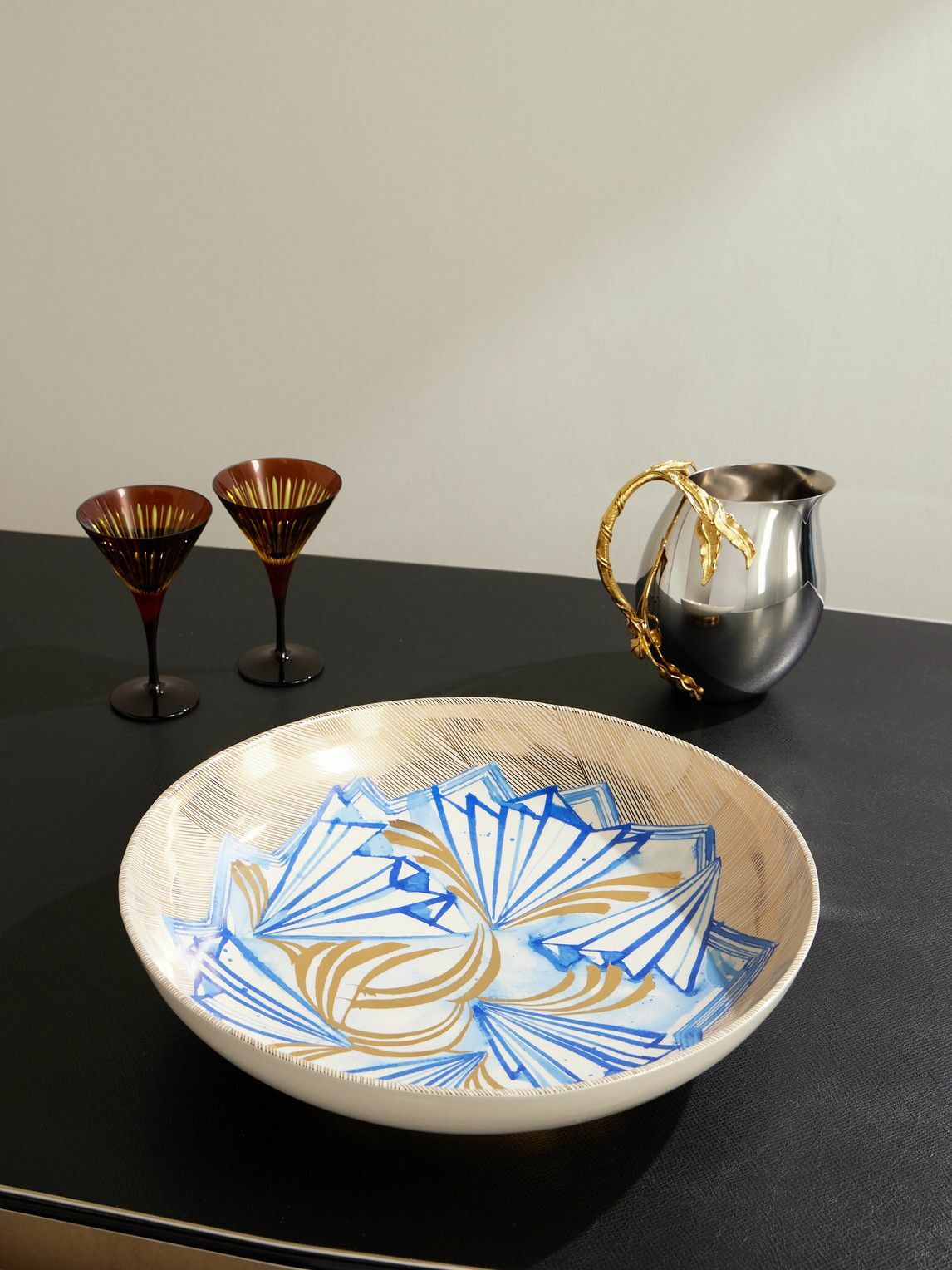 L'Objet - Ruan Hoffmann Gold-Plated Painted Earthenware Bowl