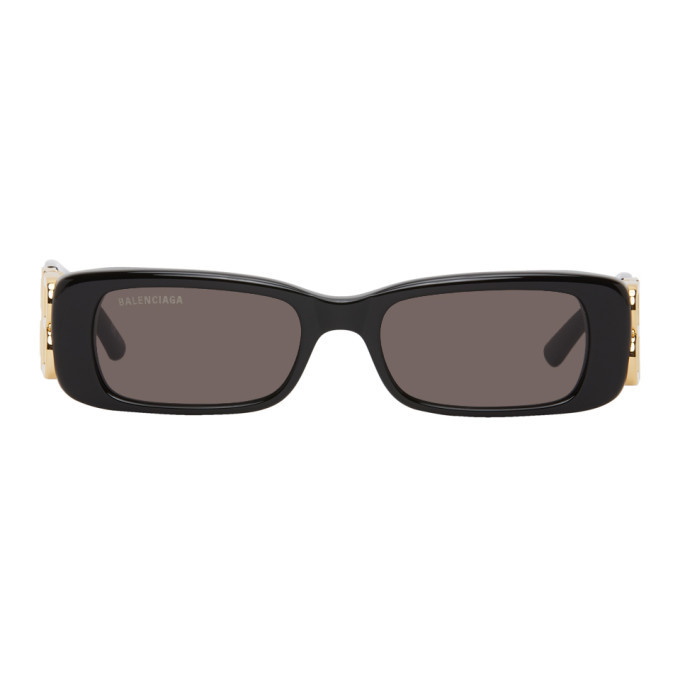 Photo: Balenciaga Black BB Rectangular Sunglasses
