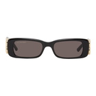 Balenciaga Black BB Rectangular Sunglasses