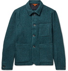 Barena - Herringbone Virgin Wool-Blend Shirt Jacket - Blue