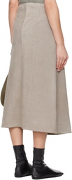 Rier Gray Crust Suede Midi Skirt