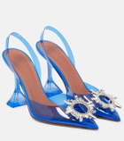 Amina Muaddi - Begum embellished PVC slingback pumps