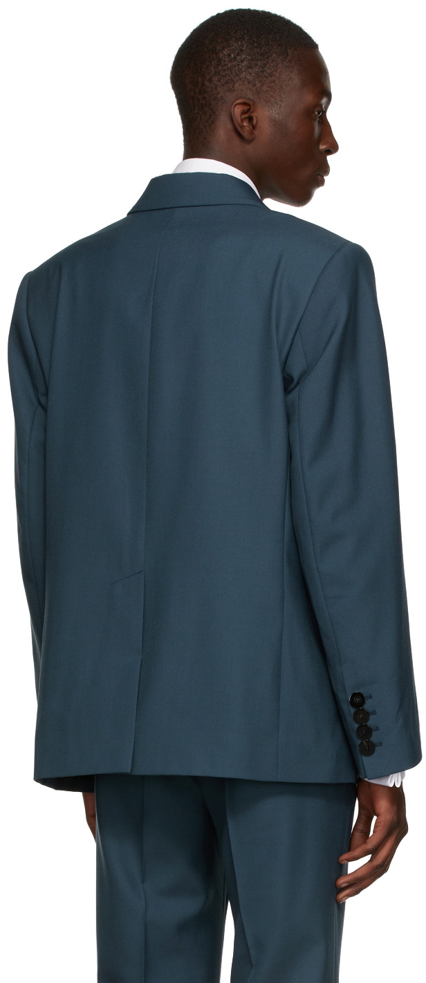 Ernest W. Baker Blue Wool Double-Breasted Blazer Ernest W. Baker