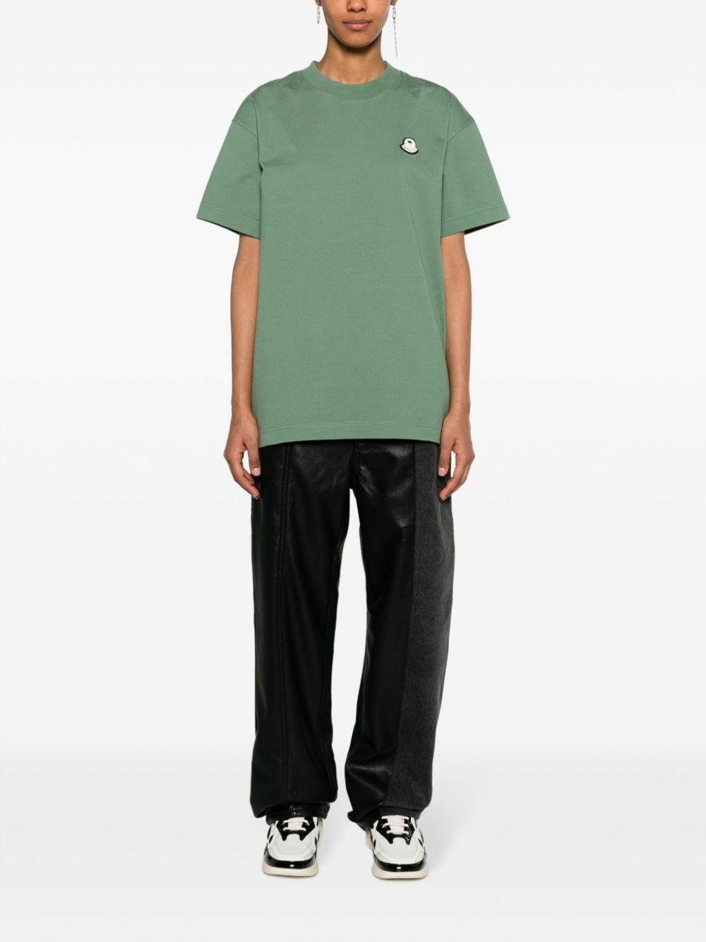 Moncler Genius X Palm Angels Green Logo-Appliqué T-Shirt