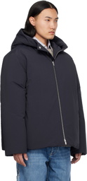 Jil Sander Navy Hooded Down Jacket