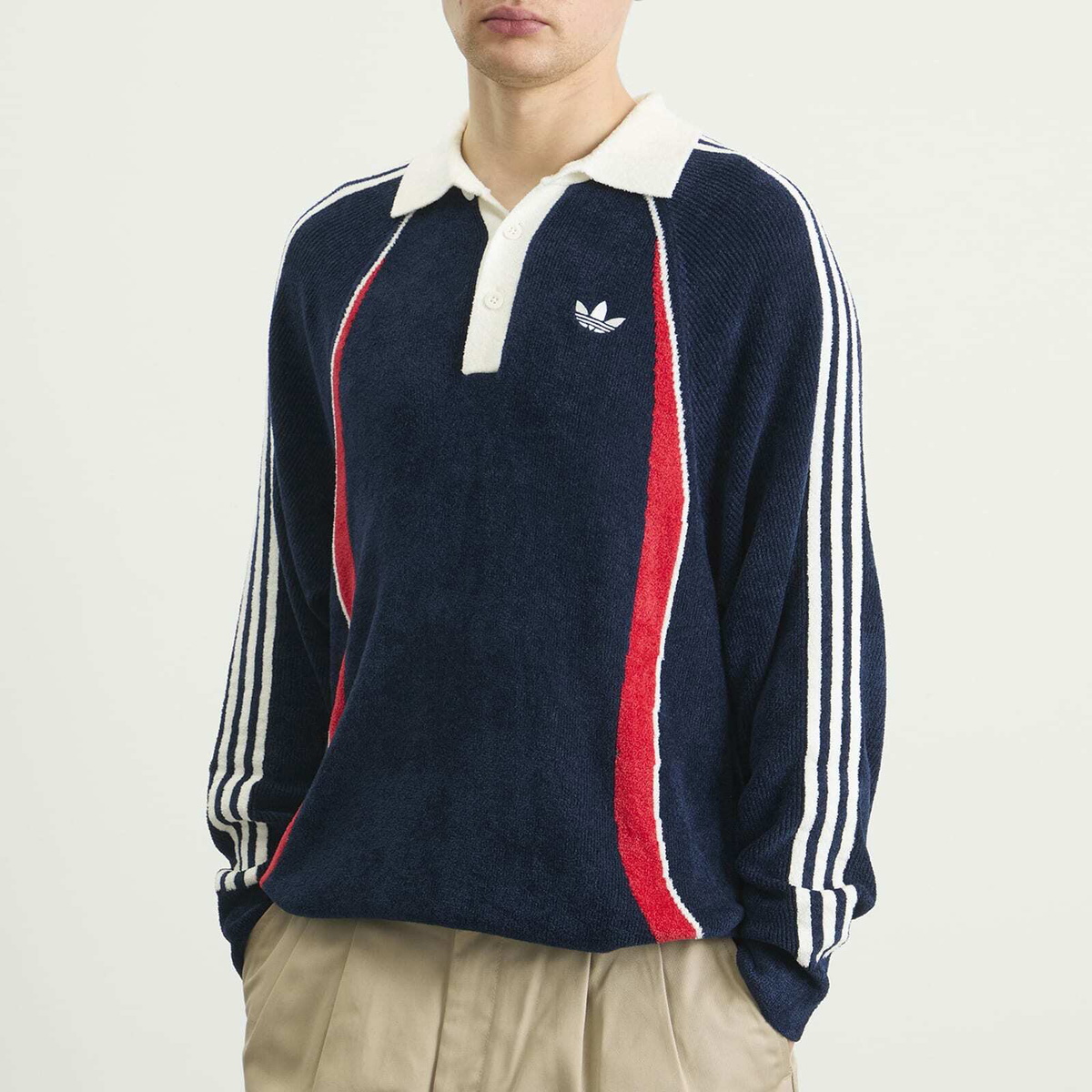 Adidas Men's Wicons Polo in Night Indigo/Better Scarlet/Off White