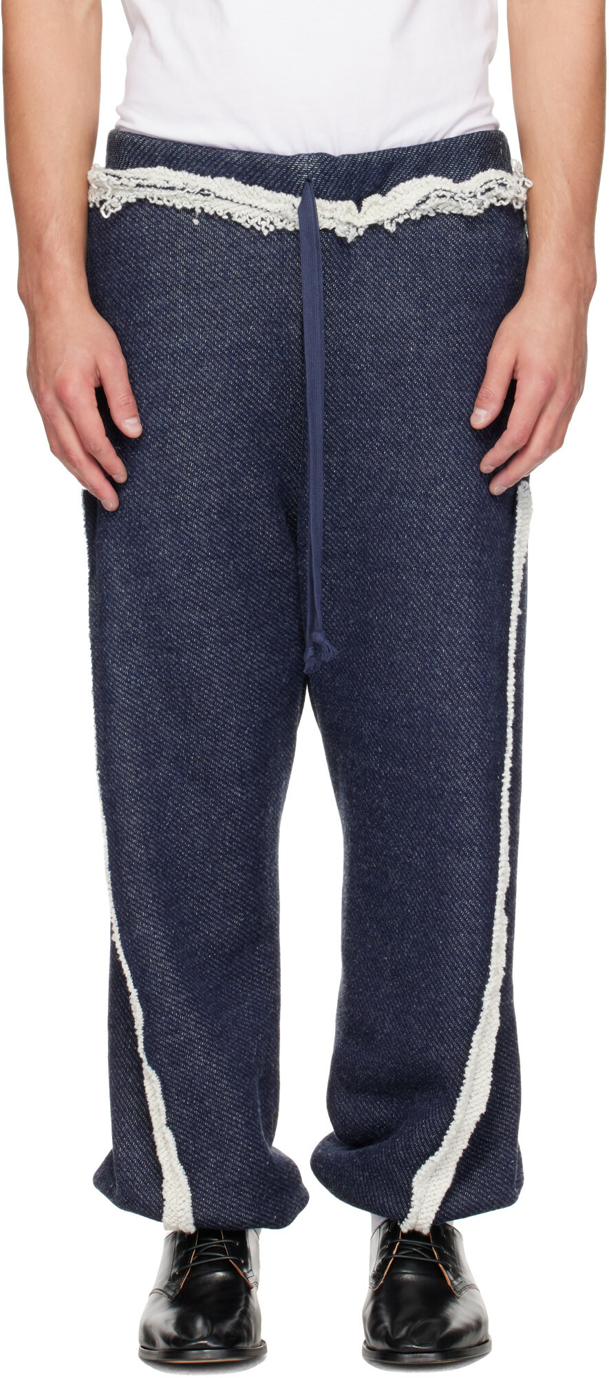 Edward Cuming Navy Twisted Track Pants