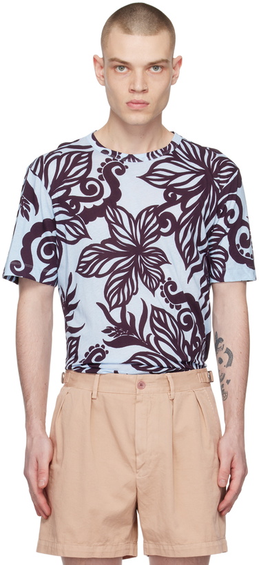 Photo: Dries Van Noten Blue Floral T-Shirt