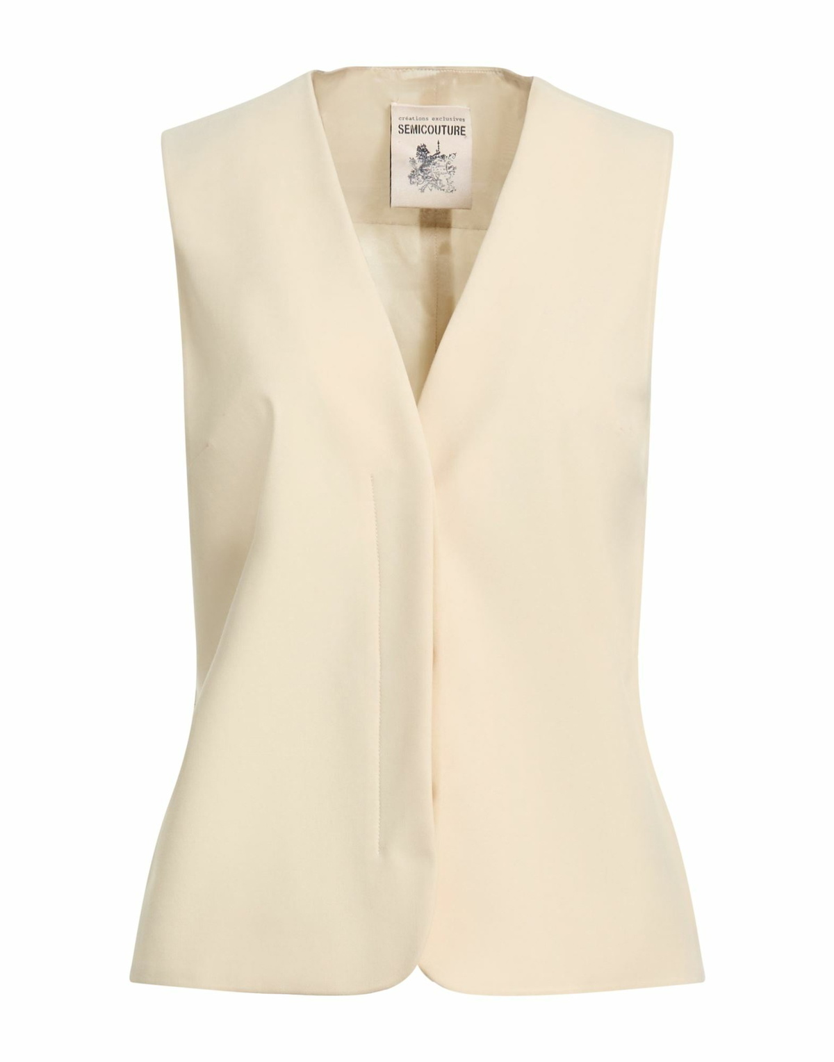 Semicouture Womens Tailored Vest in Beige
