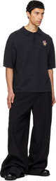 We11done Gray Patch Detailed Knit Polo