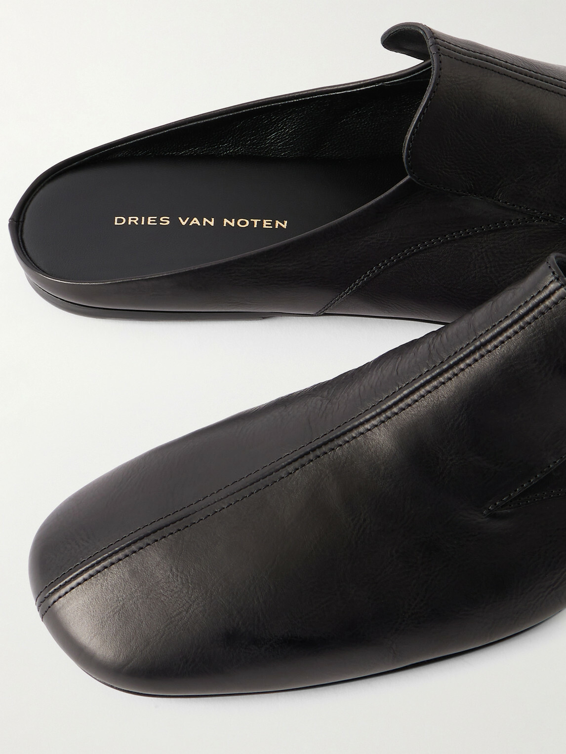Dries Van Noten - Leather Slides - Black