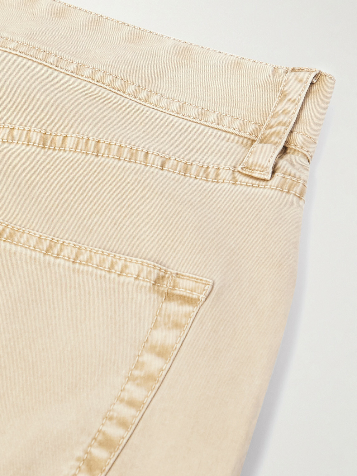 James Perse - Slim-Fit Straight-Leg Brushed Cotton-Blend Twill Trousers - Neutrals