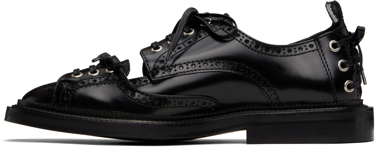 Simone Rocha Black Multi-Lace Cutout Brogues