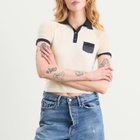 Acne Studios Women's Kout Transparent Polo Top in White/Navy