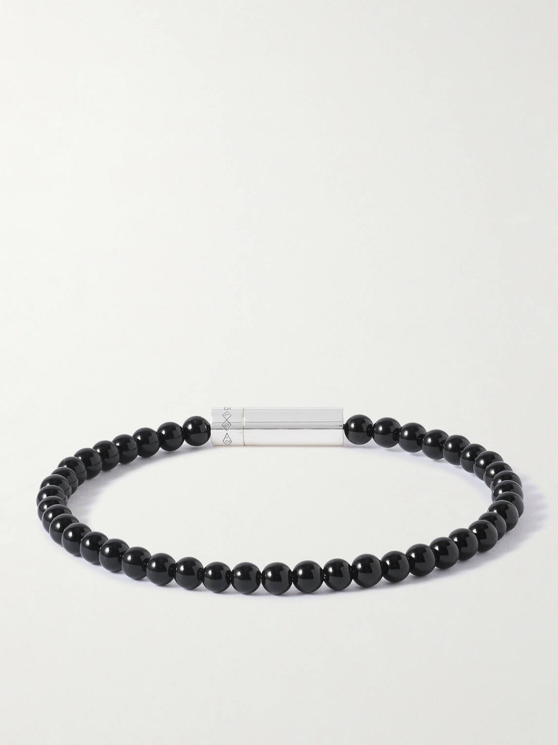 Le Gramme - 11g Sterling Silver and Onyx Beaded Bracelet - Black