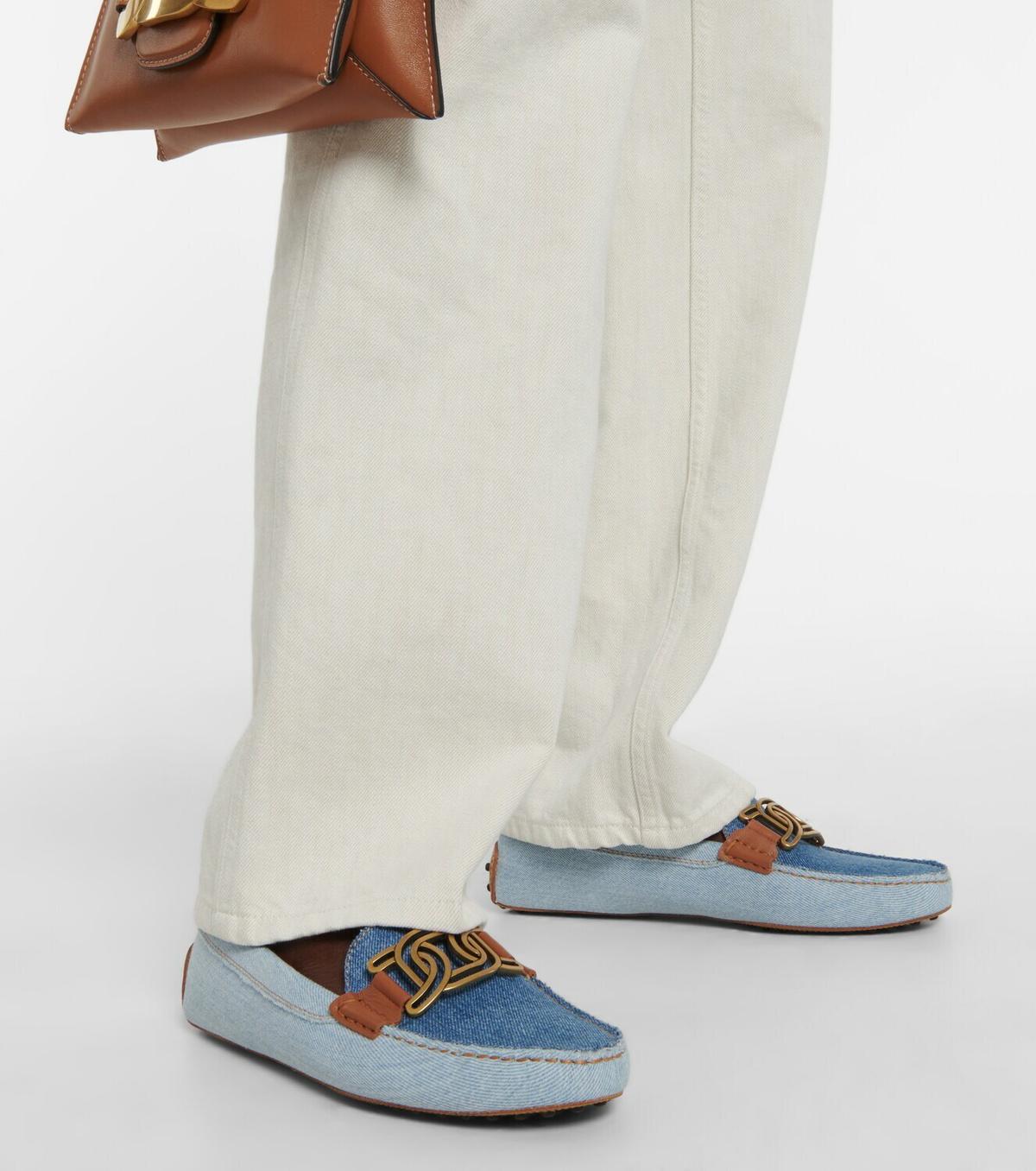 Tod's - Gommino denim and leather loafers