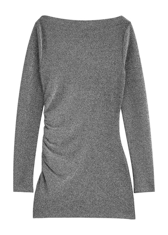 Photo: Day Birger ET Mikkelsen Kimmie Ruched Metallic Lamé Mini Dress Black
