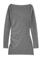 Day Birger ET Mikkelsen Kimmie Ruched Metallic Lamé Mini Dress Black