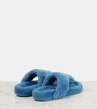 Loewe Ease shearling thong sandals