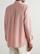 Richard James - Button-Down Collar Striped Linen and Cotton-Blend Shirt - Pink