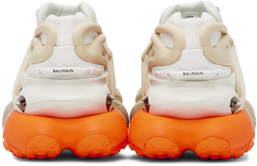 Balmain Beige & White Unicorn Sneakers