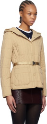 MACKAGE Beige Raja Vertical Quilted Light Down Jacket