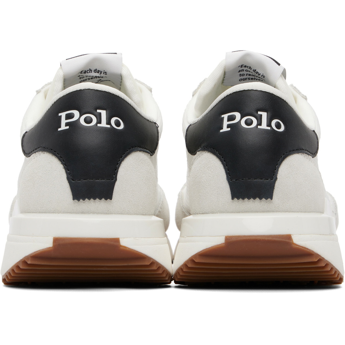 Polo Ralph Lauren White Train 89 Suede & Mesh Sneakers