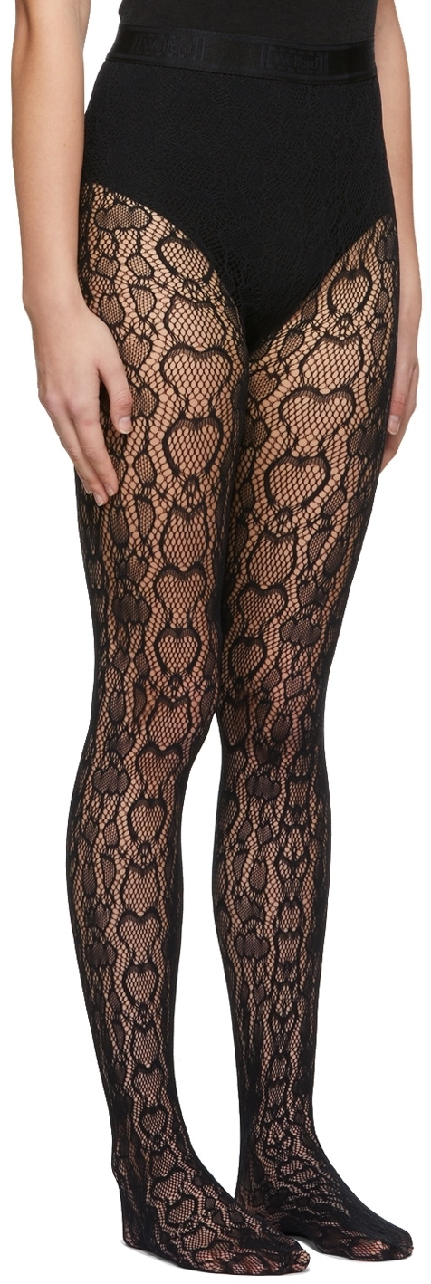 Wolford Black Snake Lace Tights