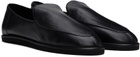 AURALEE Black Leather Slip-on Loafers