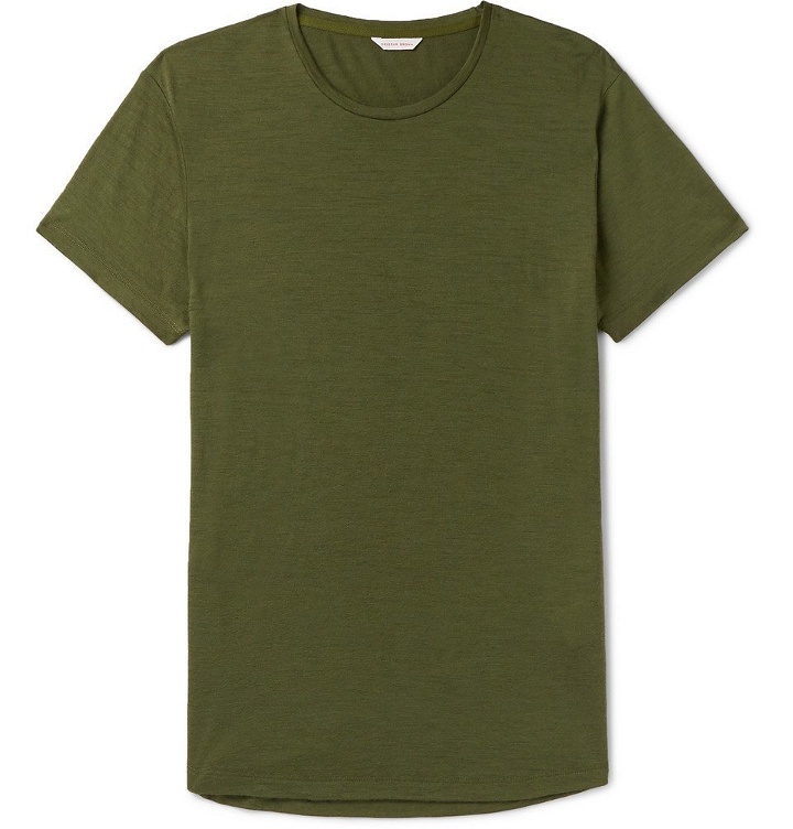 Photo: Orlebar Brown - Slim-Fit Merino Wool T-Shirt - Army green