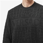 Versace Men's Crocodile Crew Knit in Black