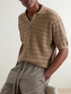 Frescobol Carioca - Rino Open-Knit Cotton Polo Shirt - Brown