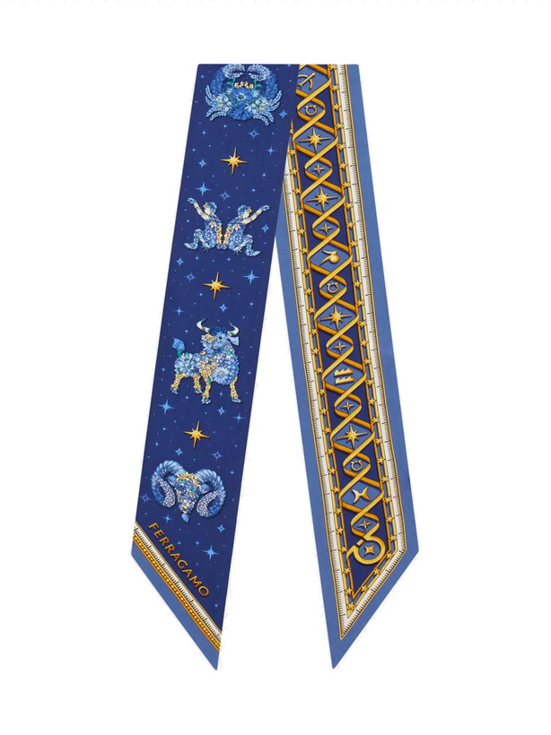 Photo: Ferragamo Womens Horoscope print mini bandeau in Blue