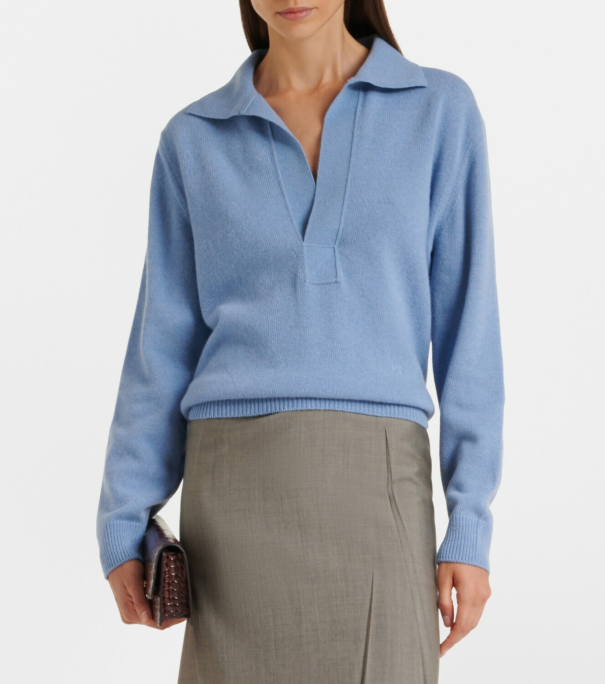 Victoria Beckham Genevieve wool and cashmere polo sweater