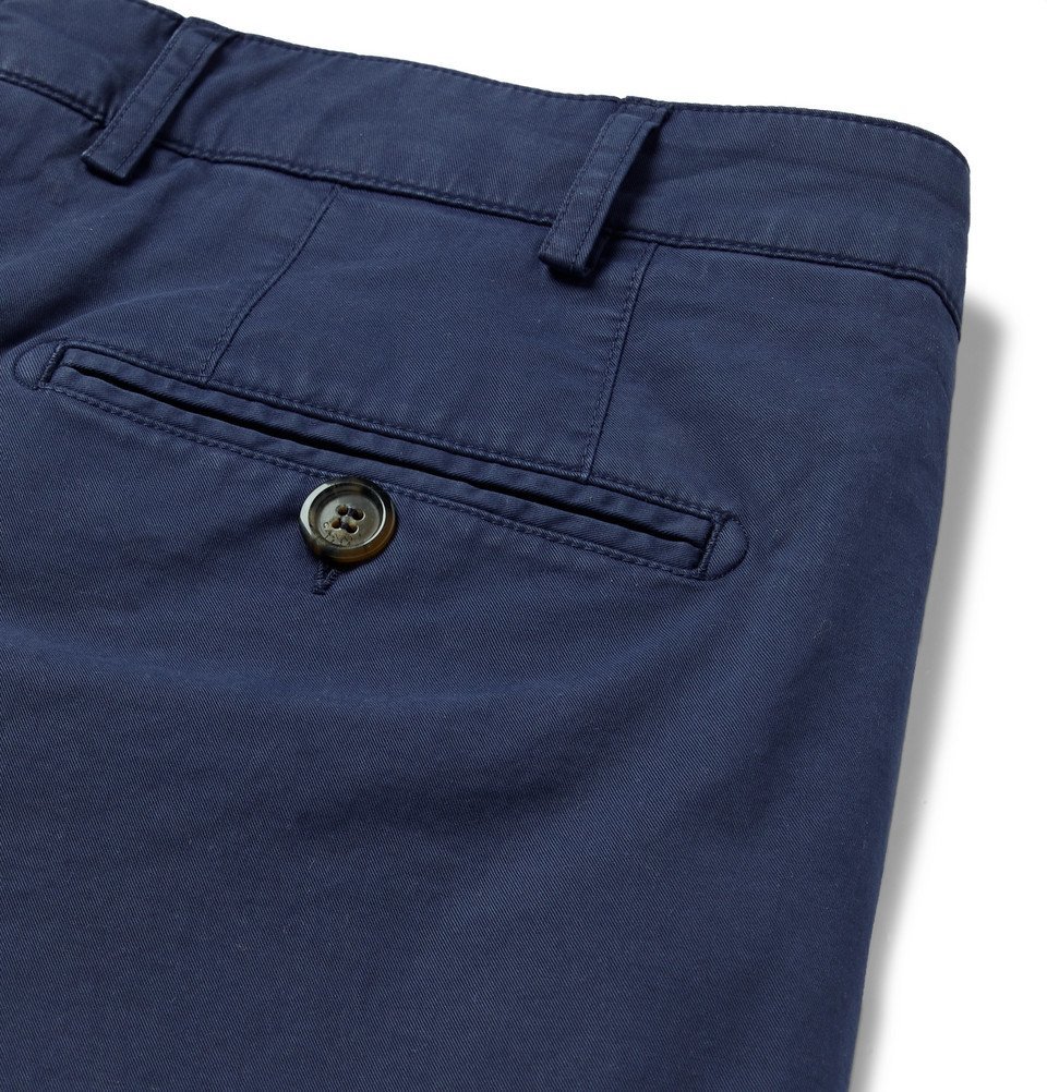 Canali - Cotton-Blend Twill Shorts - Navy Canali