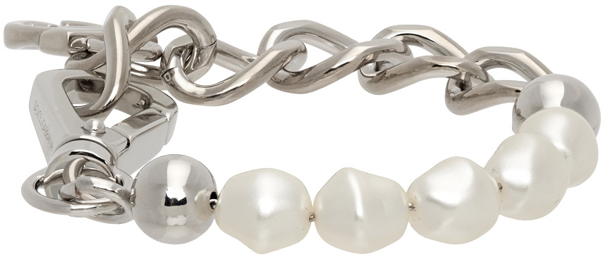 Dolce & Gabbana Silver Pearl Logo Bracelet Dolce & Gabbana