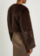 Staud Casimira Faux fur Jacket Brown