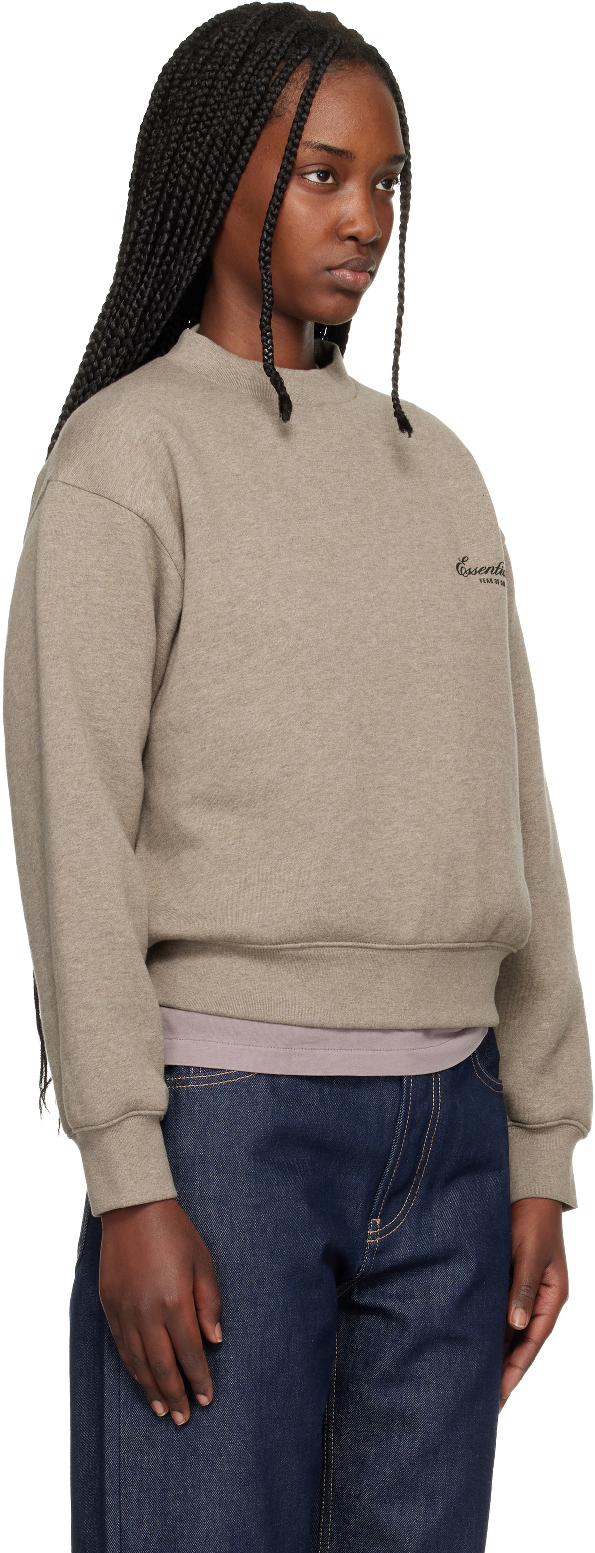 Fear of God ESSENTIALS Brown Classic Crewneck Sweatshirt