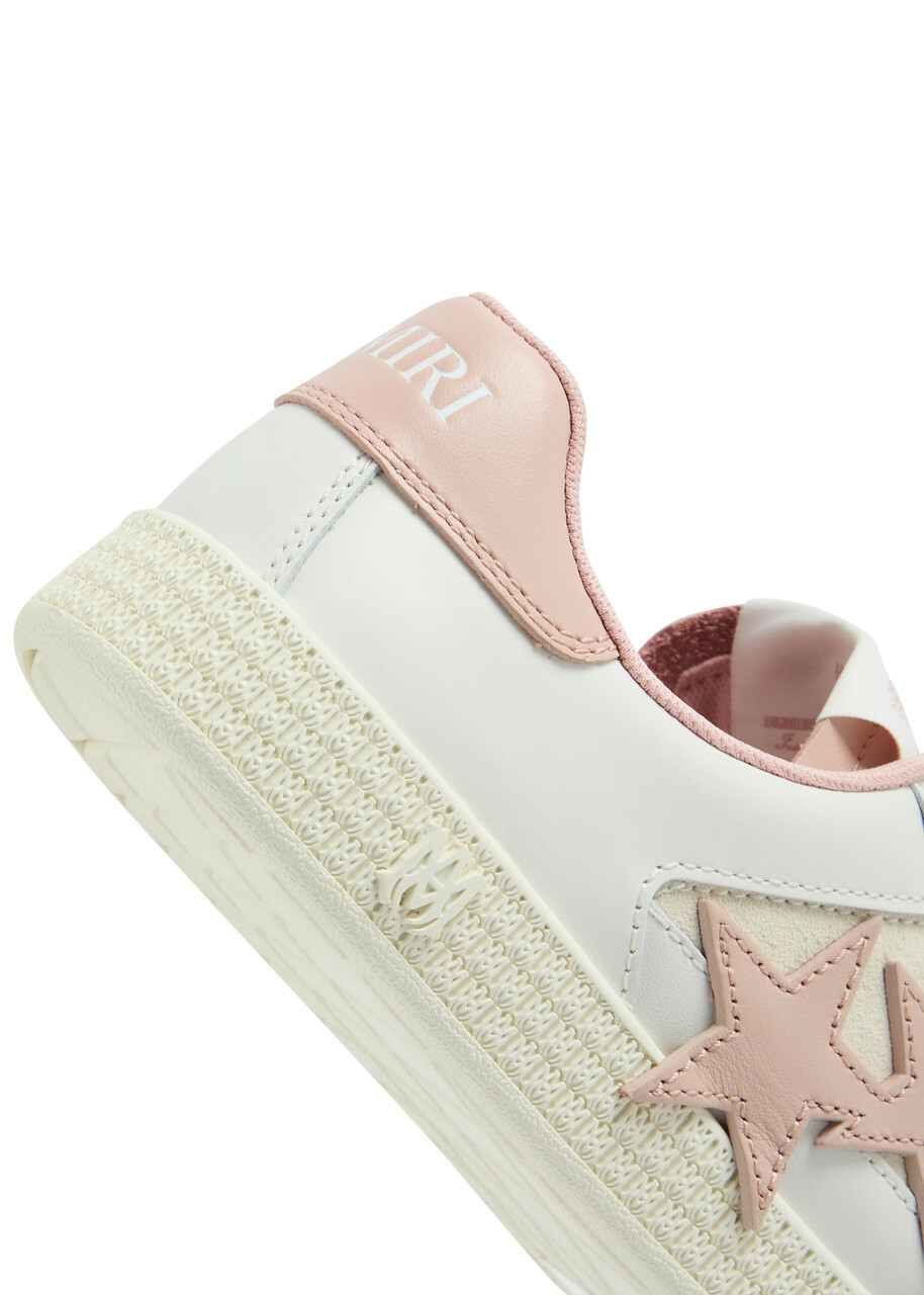 Amiri Pacific Panelled Leather Sneakers Pink And White Amiri