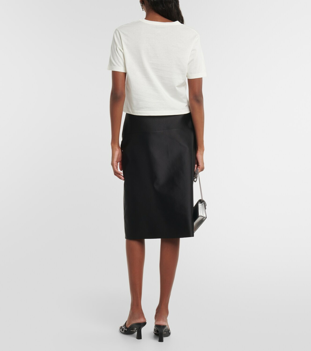 【GUCCI】Black cotton jersey cropped T-shirt【ランク:A】 Gucci Cotton jersey cropped T-shirt Gucci