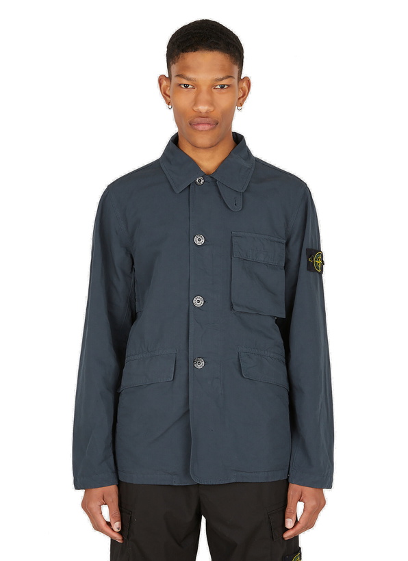 Photo: Compass Patch Convertible Collar Jacket in Blue