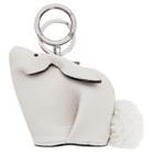 Loewe White Bunny Charm Keychain