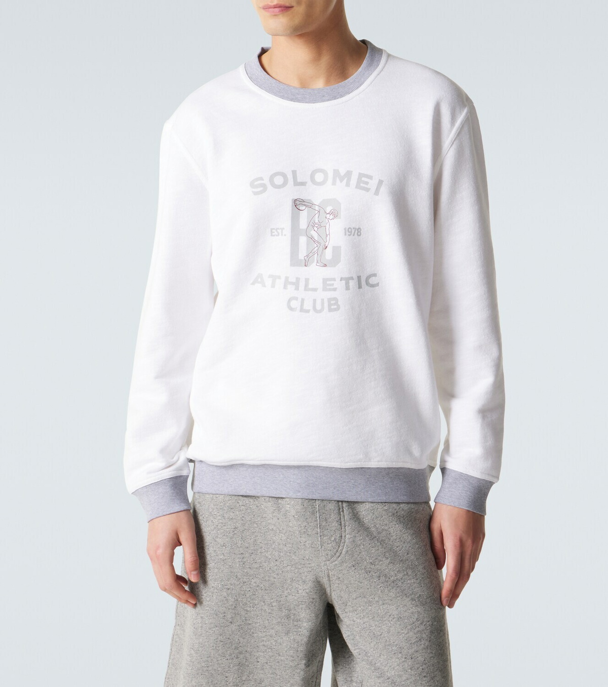 Brunello Cucinelli Printed cotton and linen sweatshirt