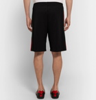 Gucci - Wide-Leg Webbing-Trimmed Jersey Shorts - Men - Black