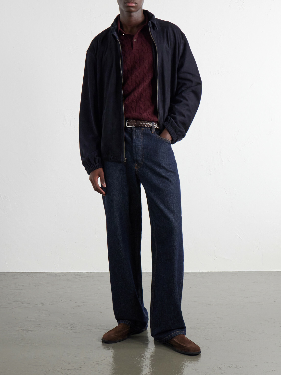 Polo Ralph Lauren - Logo-Embroidered Cable-Knit Wool and Cashmere-Blend Polo Shirt - Burgundy