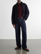 Polo Ralph Lauren - Logo-Embroidered Cable-Knit Wool and Cashmere-Blend Polo Shirt - Burgundy