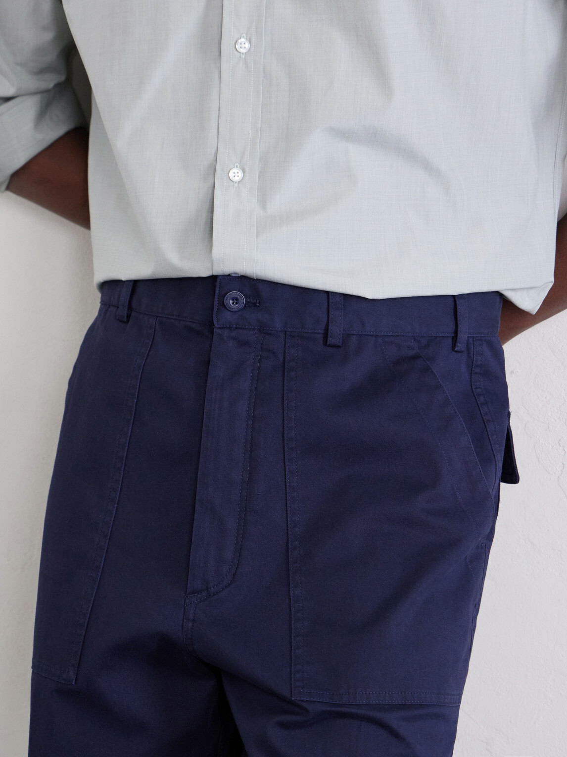 Ralph Lauren Purple label - Straight-Leg Cotton-Blend Twill Trousers - Blue