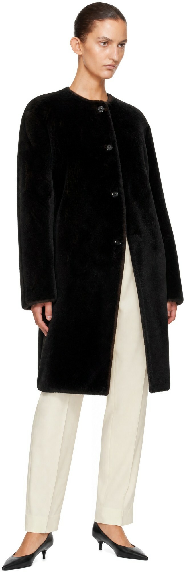 Loulou de Saison Brown Reversible Elba Leather Coat