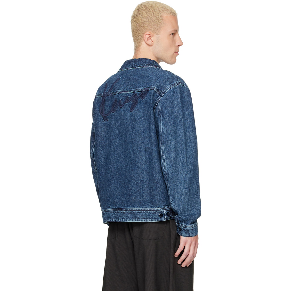 Kenzo Navy Kenzo Paris 'KENZO Signature' Utility Denim Jacket